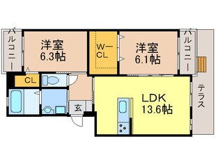 ERIOS COURT　永犬丸の物件間取画像